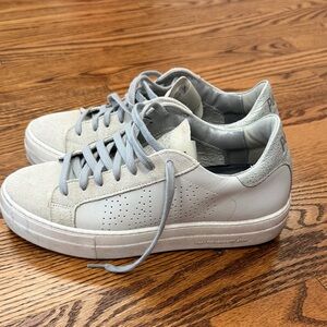 P448 Gray and White Low-Top Sneakers